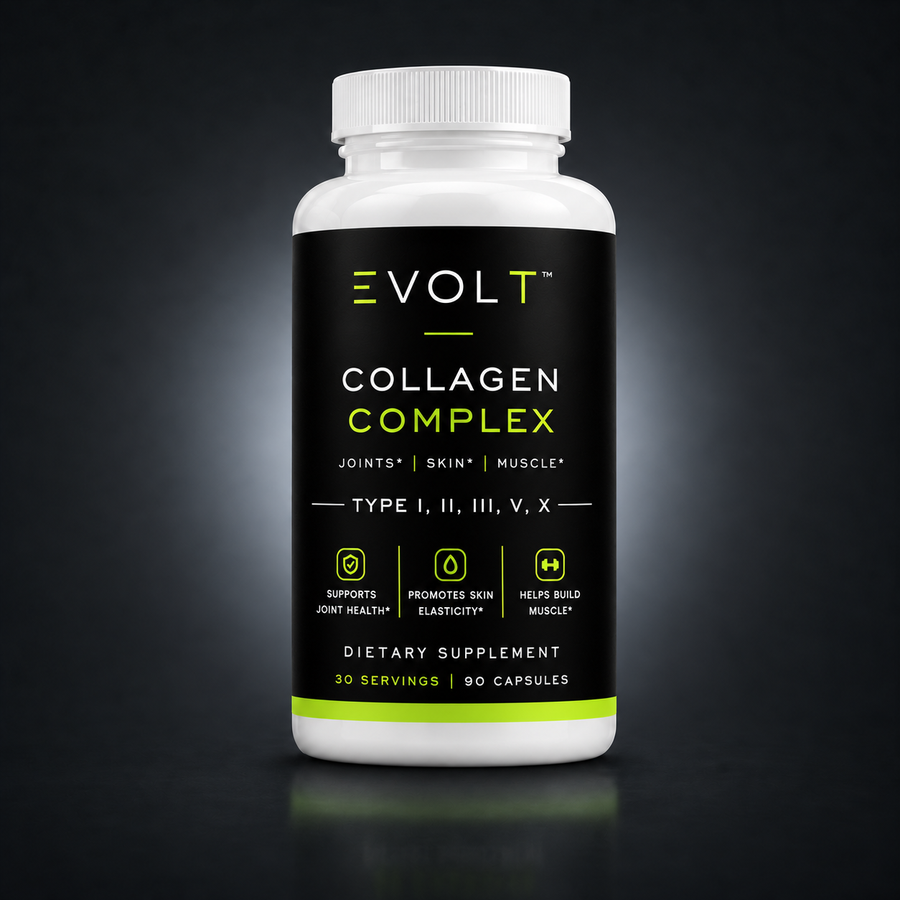 EVOLT ROC717 — Premium Collagen Complex — 90 Capsules — gray studio background