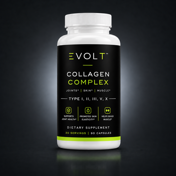 EVOLT ROC717 — Premium Collagen Complex — 90 Capsules — gray studio background